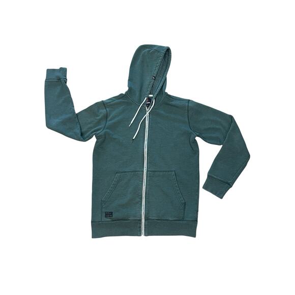 Quiksilver Light Hooded Jacket Men’s Size Small Green Casual Full Zip Skater Y2K - Picture 1 of 14